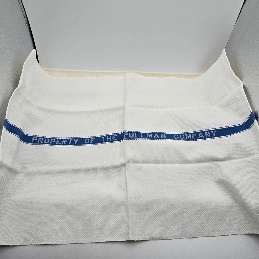 Atsfry Pullman Co. Vintage Hand Dish Tea Towel Railroad Train Dining Car Linens